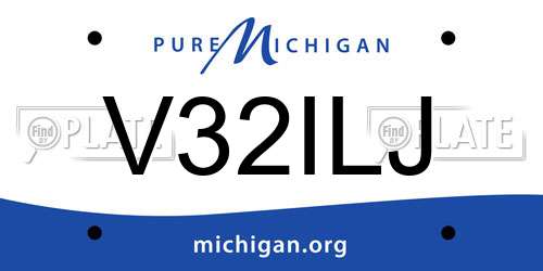 V32ILJ Michigan License Plate
