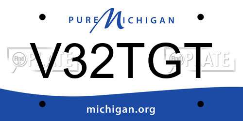 V32TGT Michigan License Plate