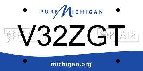 V32ZGT Michigan License Plate