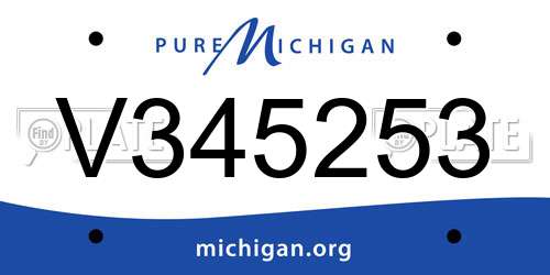 V345253 Michigan License Plate