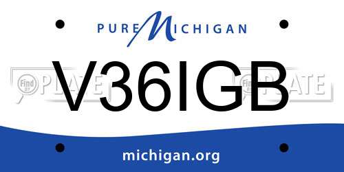 V36IGB Michigan License Plate