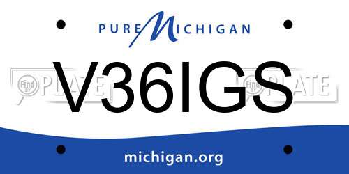 V36IGS Michigan License Plate