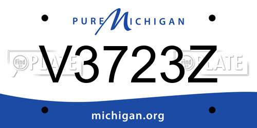 V3723Z Michigan License Plate