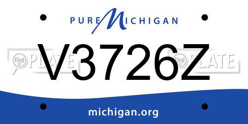 V3726Z Michigan License Plate