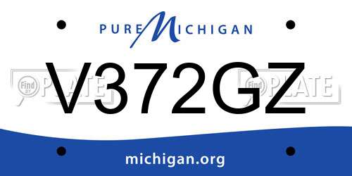 V372GZ Michigan License Plate