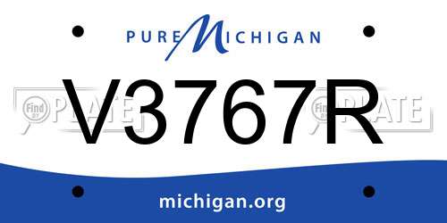 V3767R Michigan License Plate