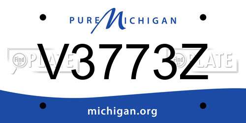 V3773Z Michigan License Plate