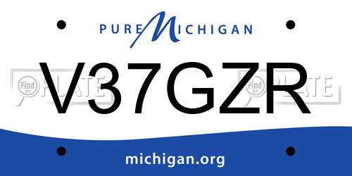 V37GZR Michigan License Plate