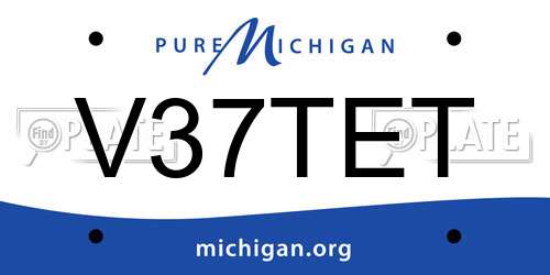 V37TET Michigan License Plate