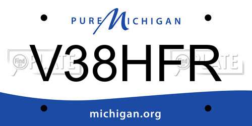 V38HFR Michigan License Plate