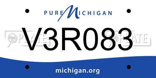 V3R083 Michigan License Plate