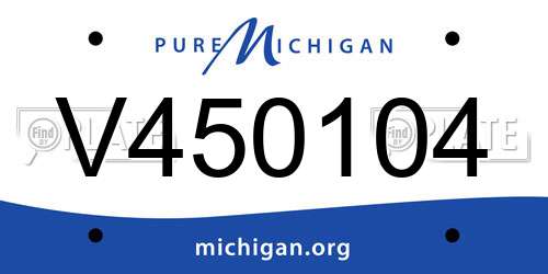 V450104 Michigan License Plate
