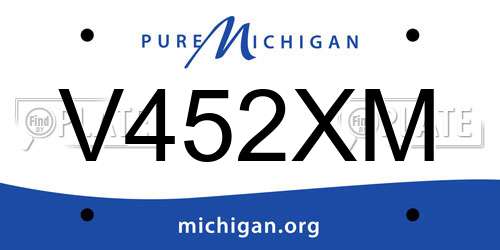 V452XM Michigan License Plate