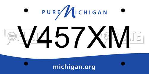 V457XM Michigan License Plate