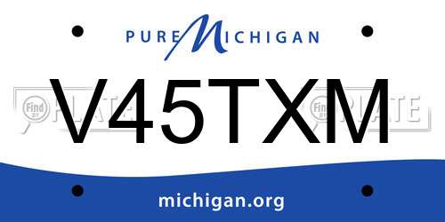 V45TXM Michigan License Plate