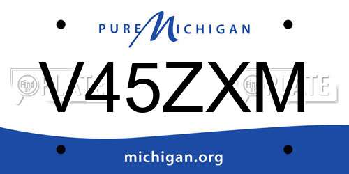 V45ZXM Michigan License Plate