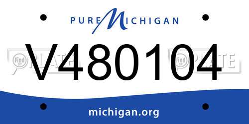 V480104 Michigan License Plate