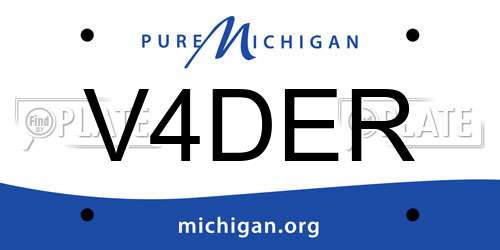 V4DER Michigan License Plate