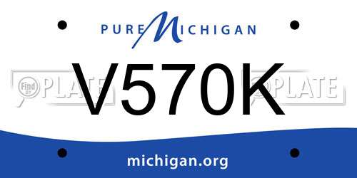 V570K Michigan License Plate