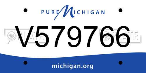 V579766 Michigan License Plate