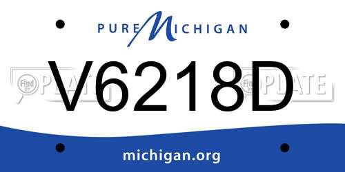 V6218D Michigan License Plate