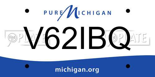 V62IBQ Michigan License Plate