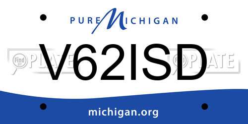 V62ISD Michigan License Plate