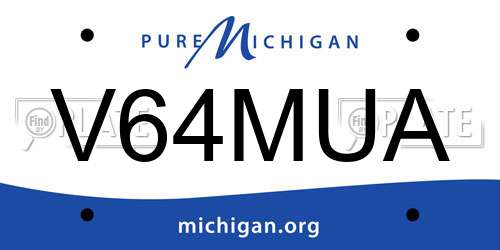 V64MUA Michigan License Plate