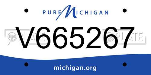 V665267 Michigan License Plate