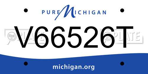 V66526T Michigan License Plate