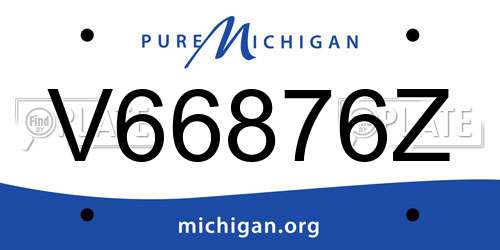 V66876Z Michigan License Plate