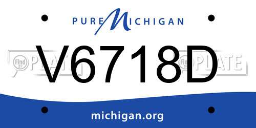 V6718D Michigan License Plate