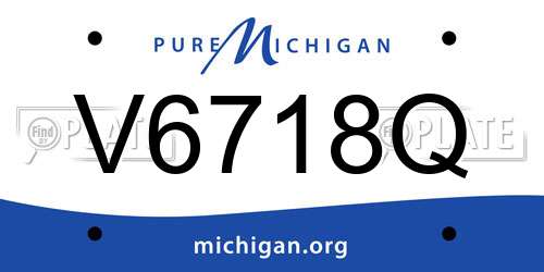 V6718Q Michigan License Plate