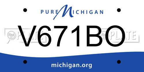 V671BO Michigan License Plate
