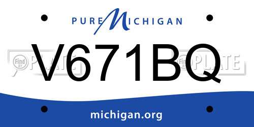 V671BQ Michigan License Plate