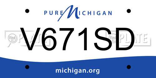 V671SD Michigan License Plate