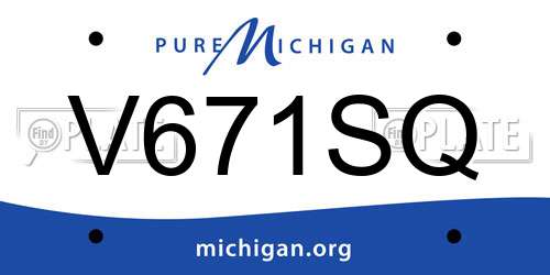 V671SQ Michigan License Plate