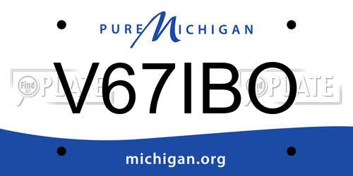 V67IBO Michigan License Plate