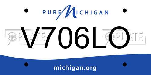 V706LO Michigan License Plate