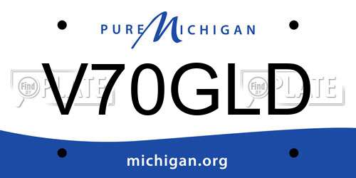 V70GLD Michigan License Plate