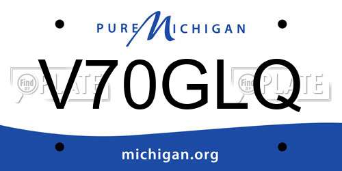 V70GLQ Michigan License Plate