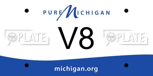 V8 Michigan License Plate