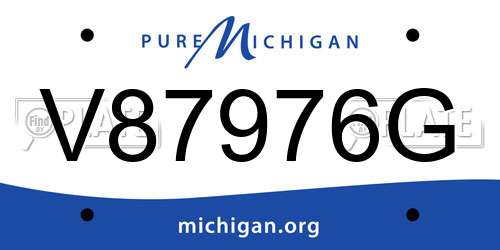 V87976G Michigan License Plate
