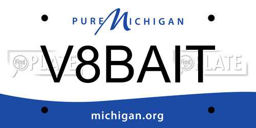V8BAIT Michigan License Plate