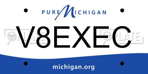 V8EXEC Michigan License Plate