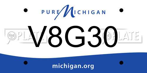 V8G30 Michigan License Plate