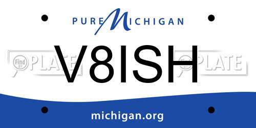 V8ISH Michigan License Plate