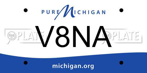 V8NA Michigan License Plate