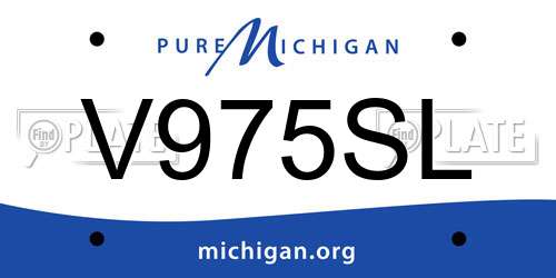 V975SL Michigan License Plate