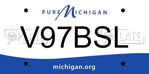 V97BSL Michigan License Plate